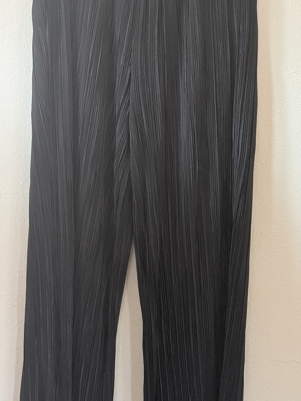 Black Pleated Wide-Leg Trousers